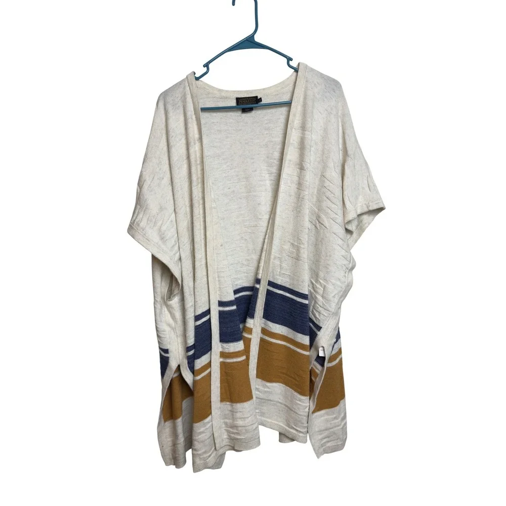 Pendleton Pima‎ Cotton Poncho Open Front Cardigan Women's Med Southwest Boho